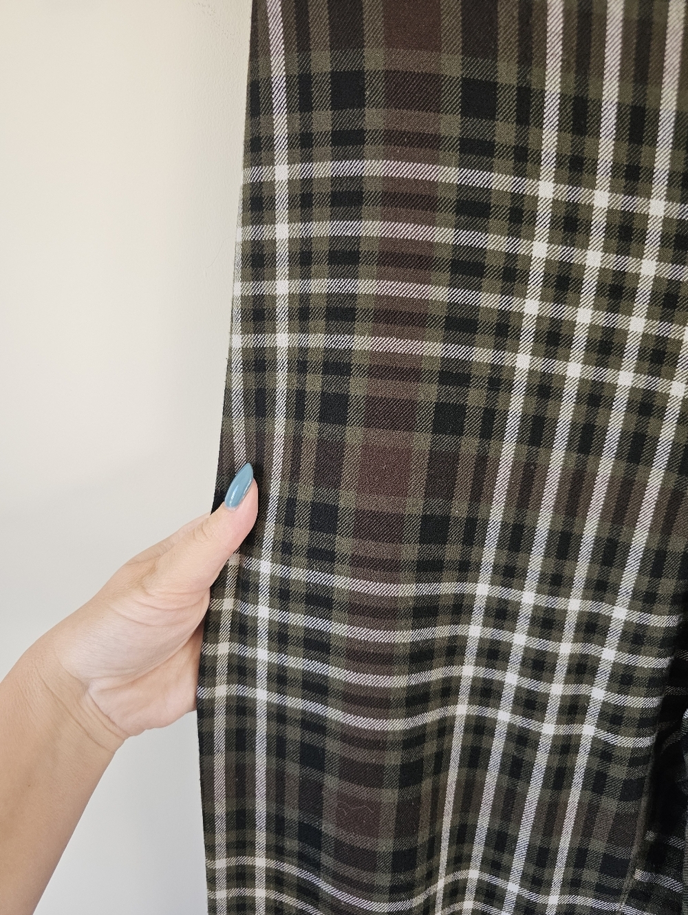 Free People Plaid Jules Pants Green Plaid Wide-Leg Trousers - Picture 6 of 14